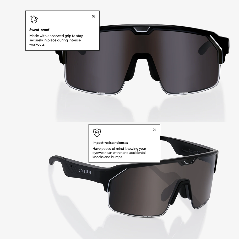 Chamelo Sport Music Shield Tint-adjustable sports sunglasses with built-in audio