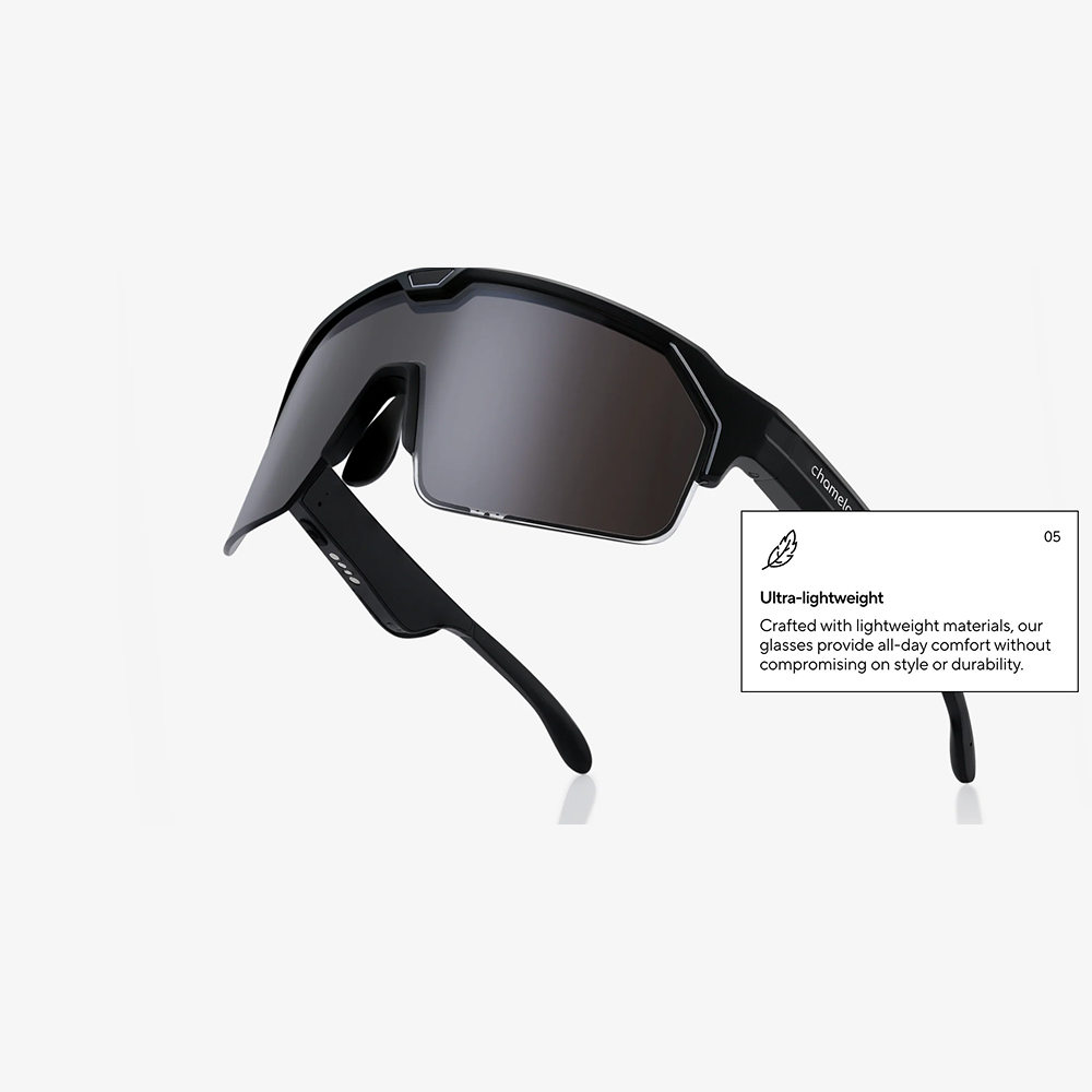 Chamelo Sport Music Shield Tint-adjustable sports sunglasses with built-in audio