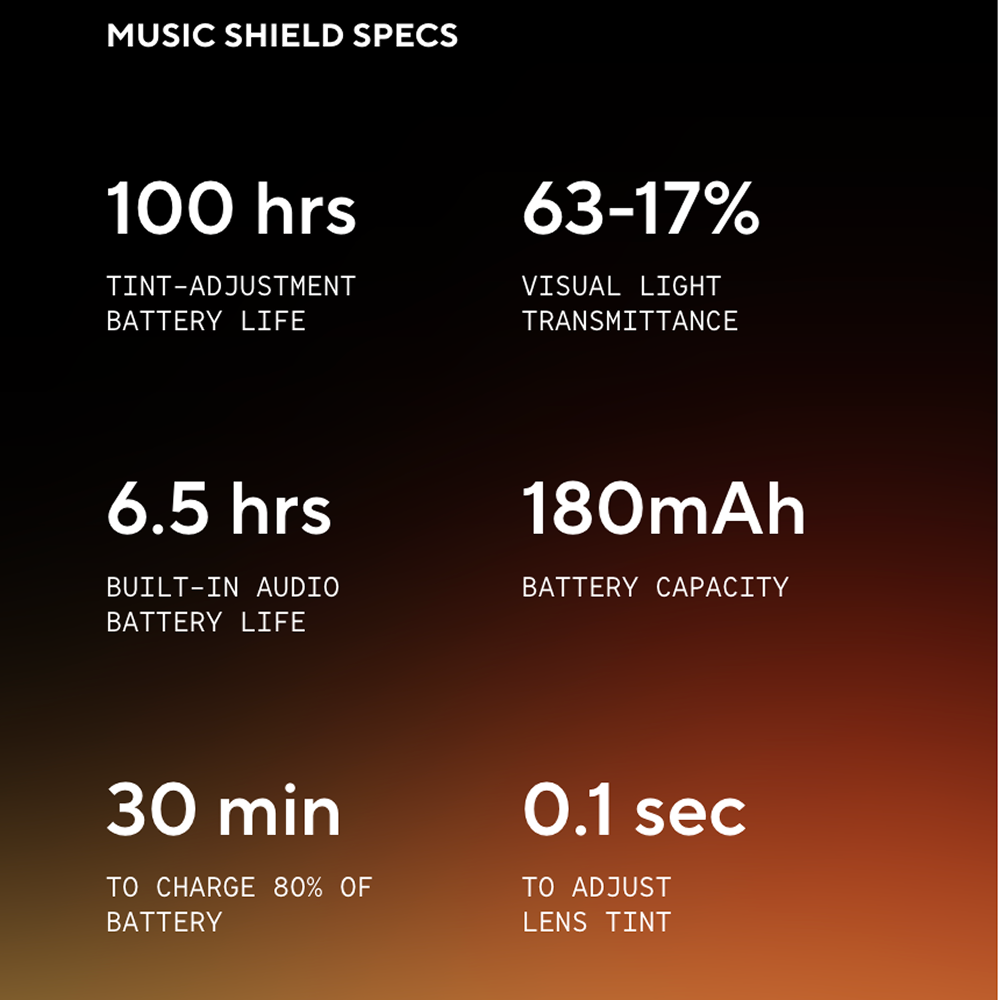 Chamelo Sport Music Shield Tint-adjustable sports sunglasses with built-in audio