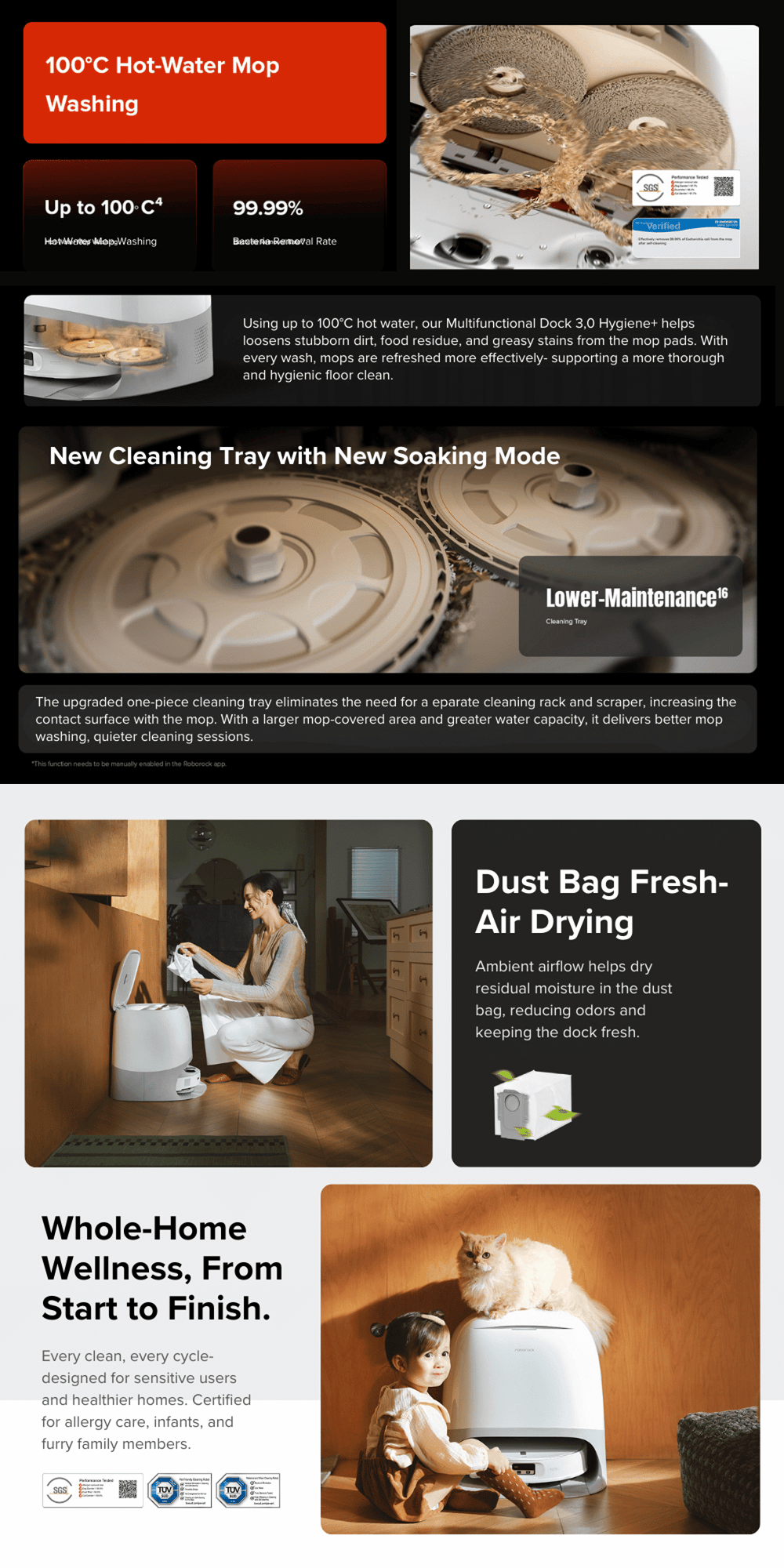 Roborock Qrevo Curv 2 Pro | 100°C Hot Water Mop Wash | 25000 Pa | 0% Hair Tangle
