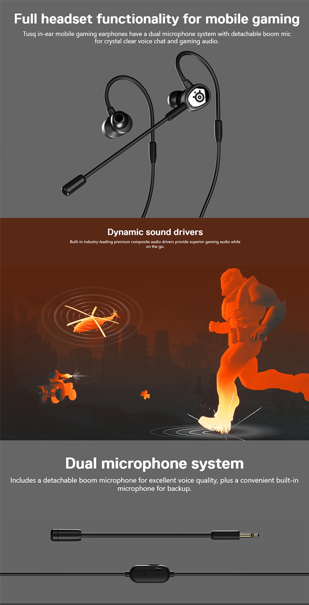 SteelSeries Tusq In-Ear Wired Mobile Flexible Gaming Headset
