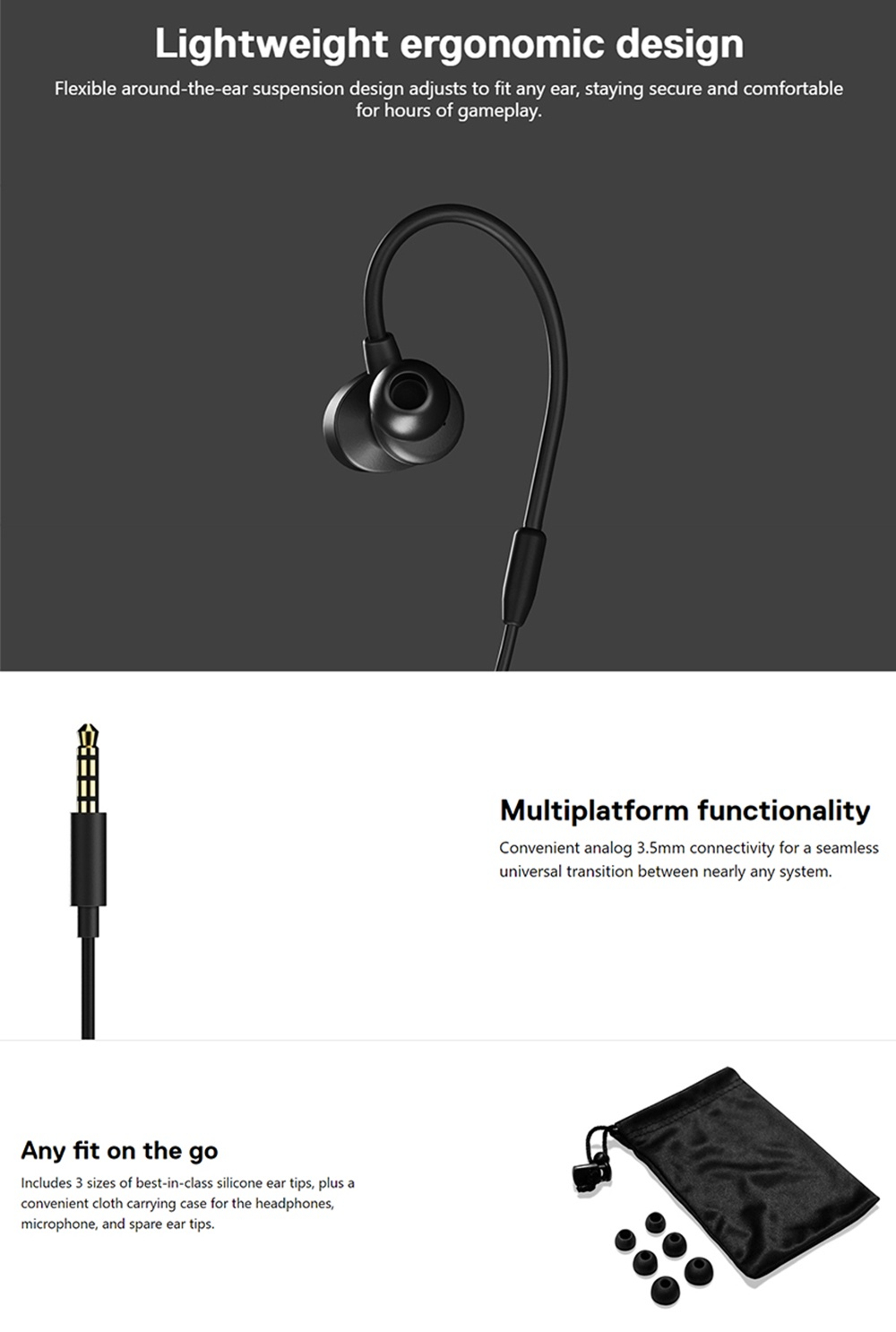 SteelSeries Tusq In-Ear Wired Mobile Flexible Gaming Headset