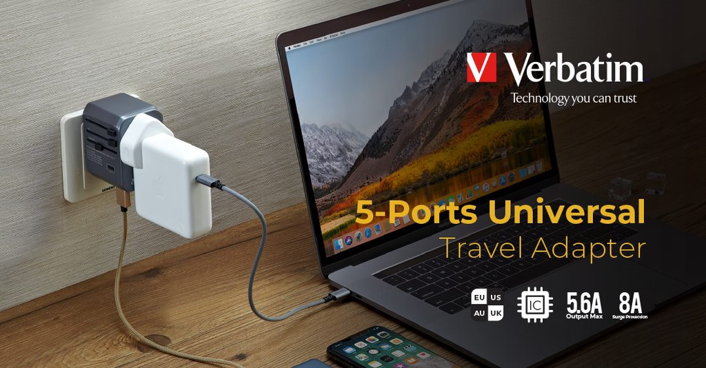 Verbatim 5 Ports Universal Travel Adaptor