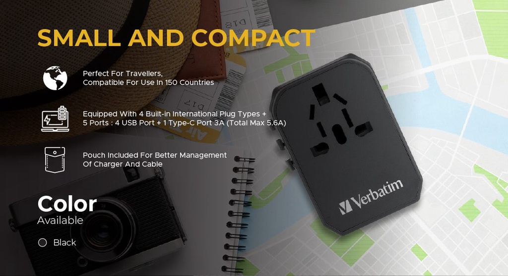 Verbatim 5 Ports Universal Travel Adaptor