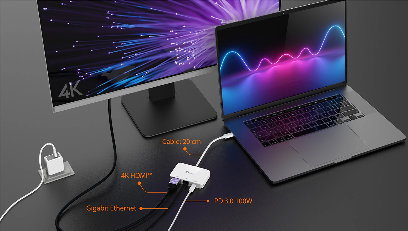 J5Create JCA351 Type C to 4K HDMI + Ethernet (2 Years Warranty)