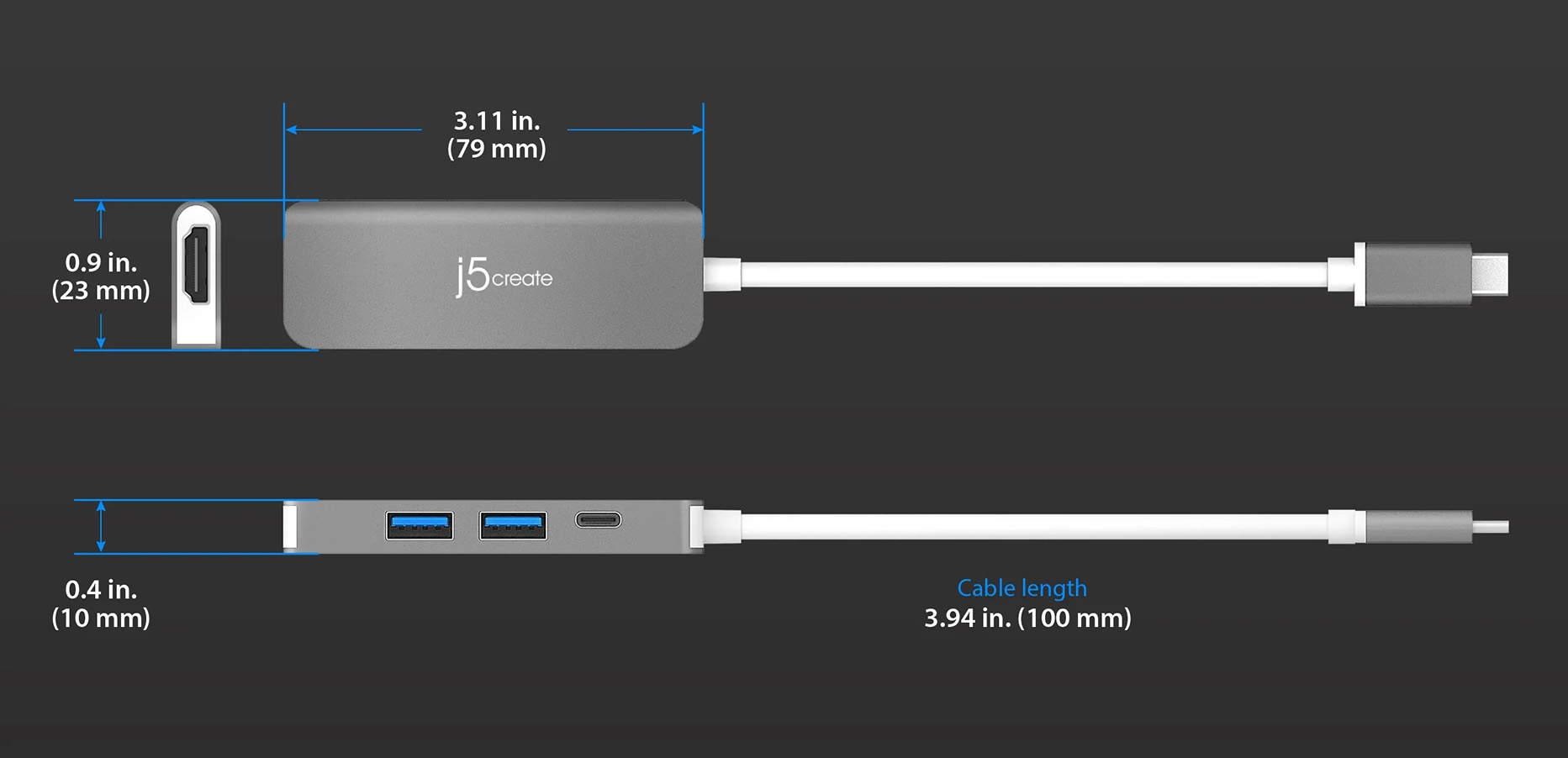 J5Create JCD371 USB-C to HDMI & USB 3.1 2-Port with Power Delivery (2 Years Warranty)