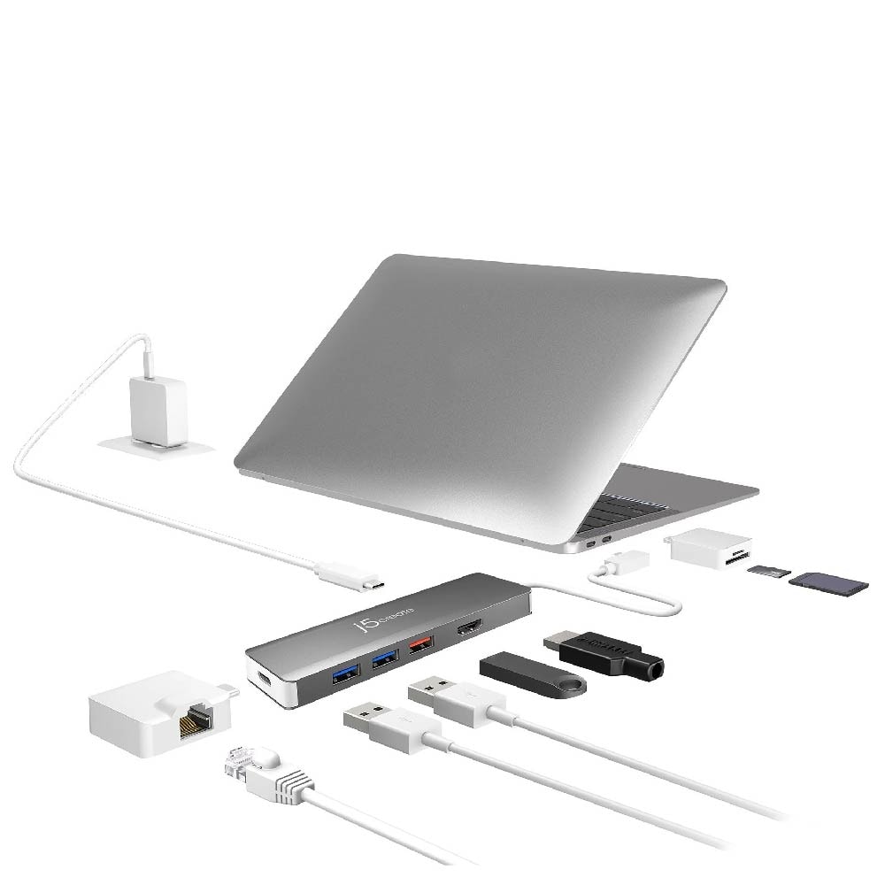 J5create JCD375 USB-C Modular Multi-Adapter 9-in-1 w/2 Kits