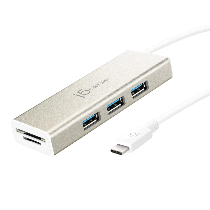 JCH347 USB3.1 Type-C 3 Port Hub with SD / TF Card Reader