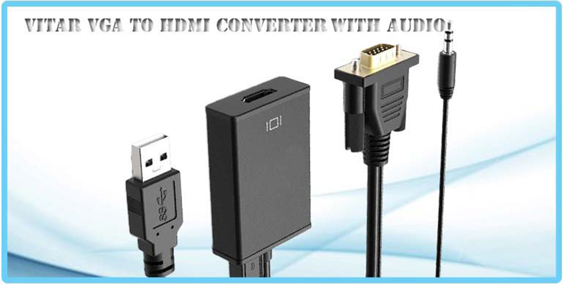 Vitar HDVG01 VGA Cable To HDMI Female Converter with Audio
