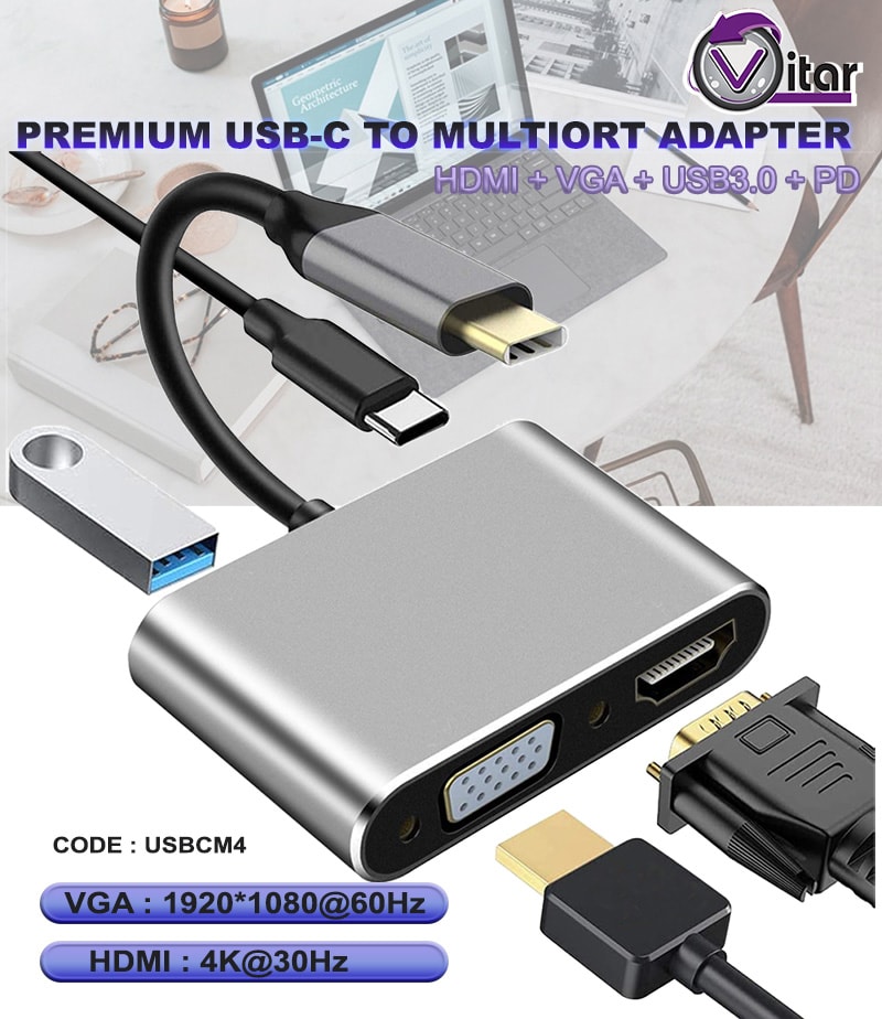 Vitar USBCM Series Type C to HDMI Multiport Adapters