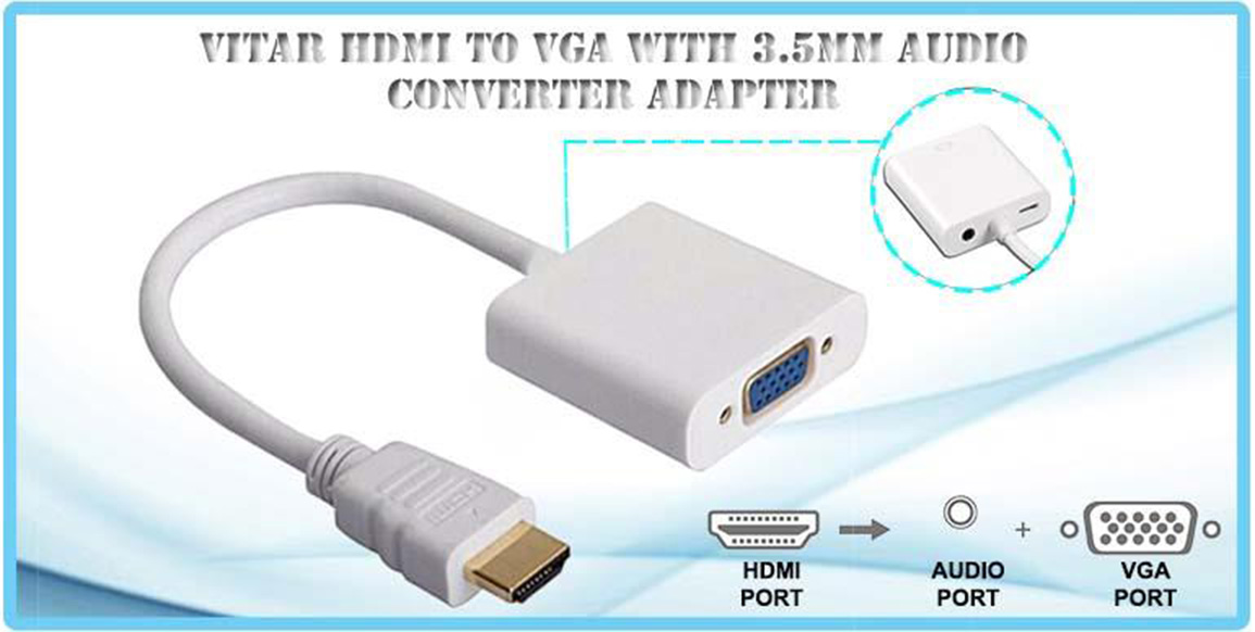 Vitar VGA03 HDMI To VGA With Power + Audio