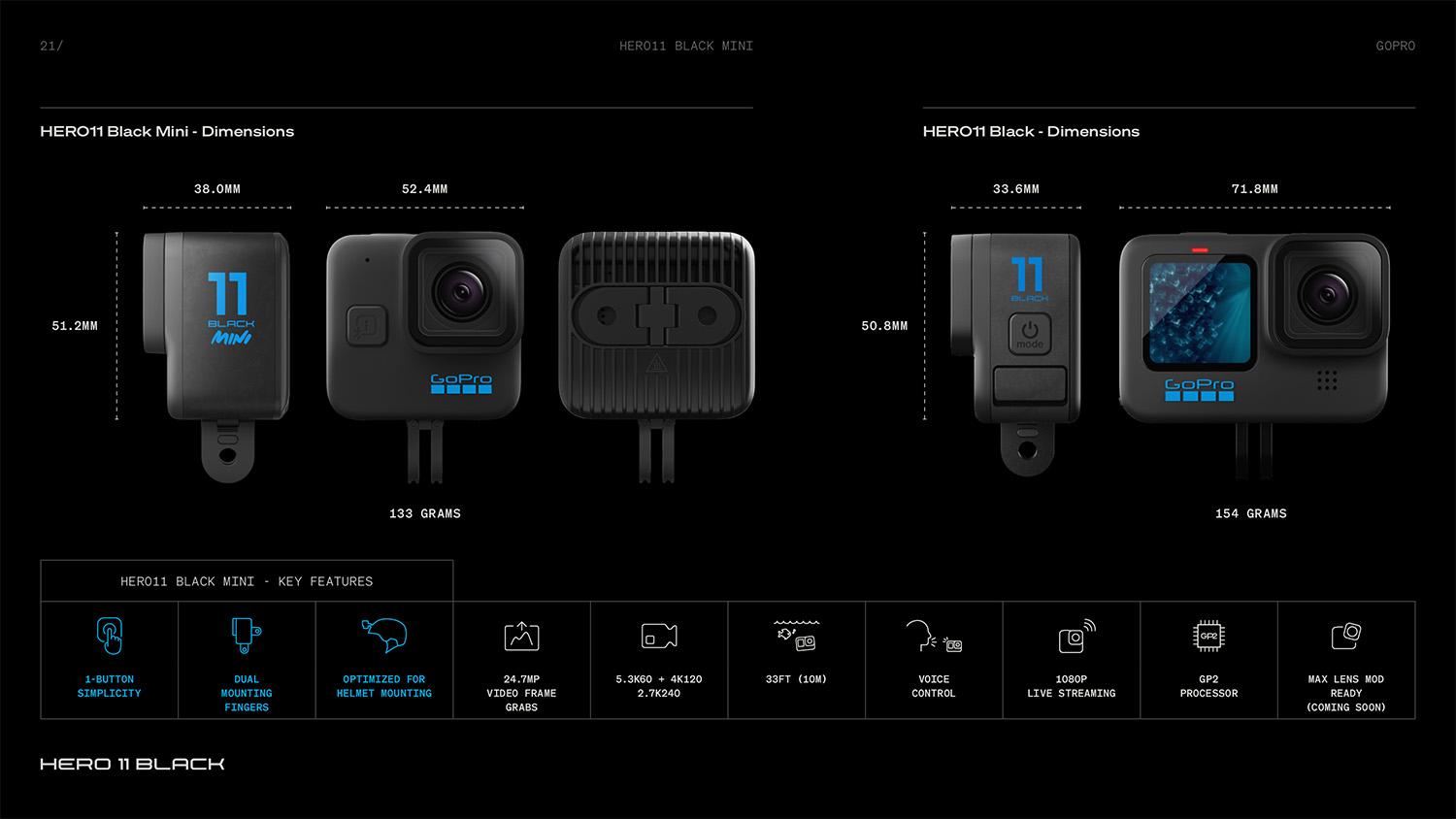 GoPro Hero 11 Black Waterproof Action Camera (One Year Warranty)