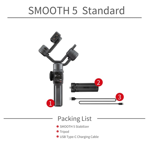 Zhiyun-Tech Smooth 5 Standard Smartphone Gimbal Stabilizer with 3 Axis