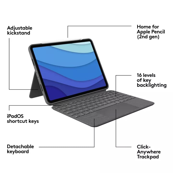 Logitech Combo Touch Oxford Grey for iPad PRO 11"
