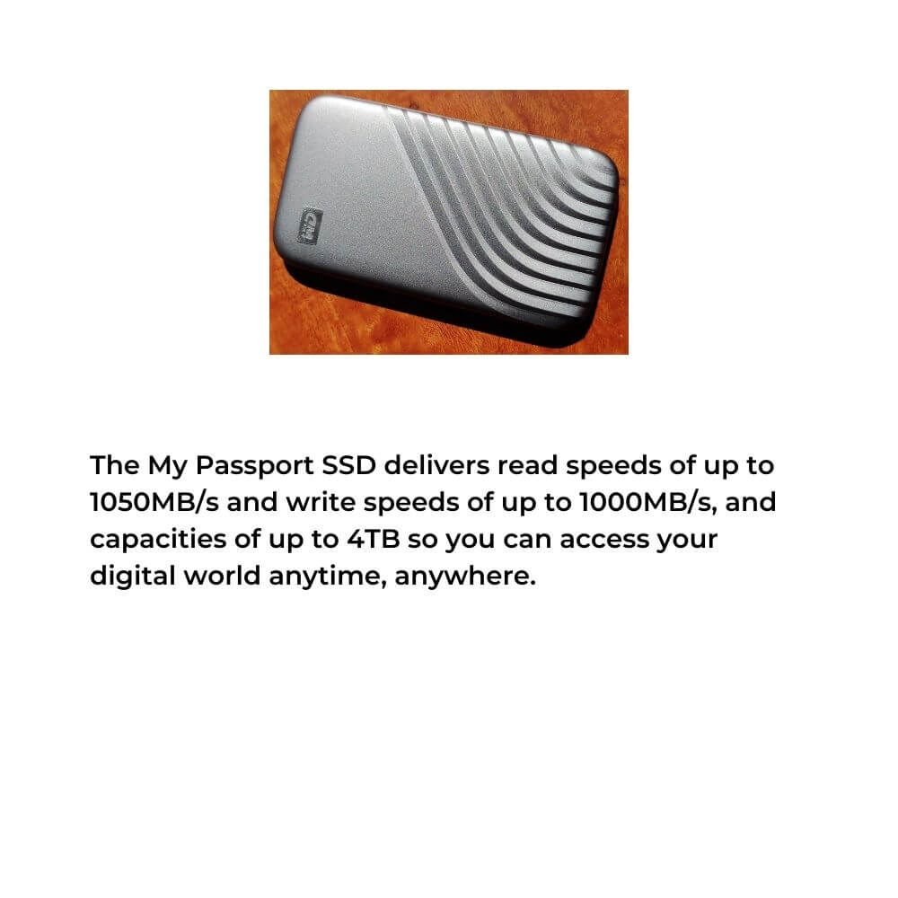 WD My Passport SSD External SSD Type-C with USB 3.0 Adapter