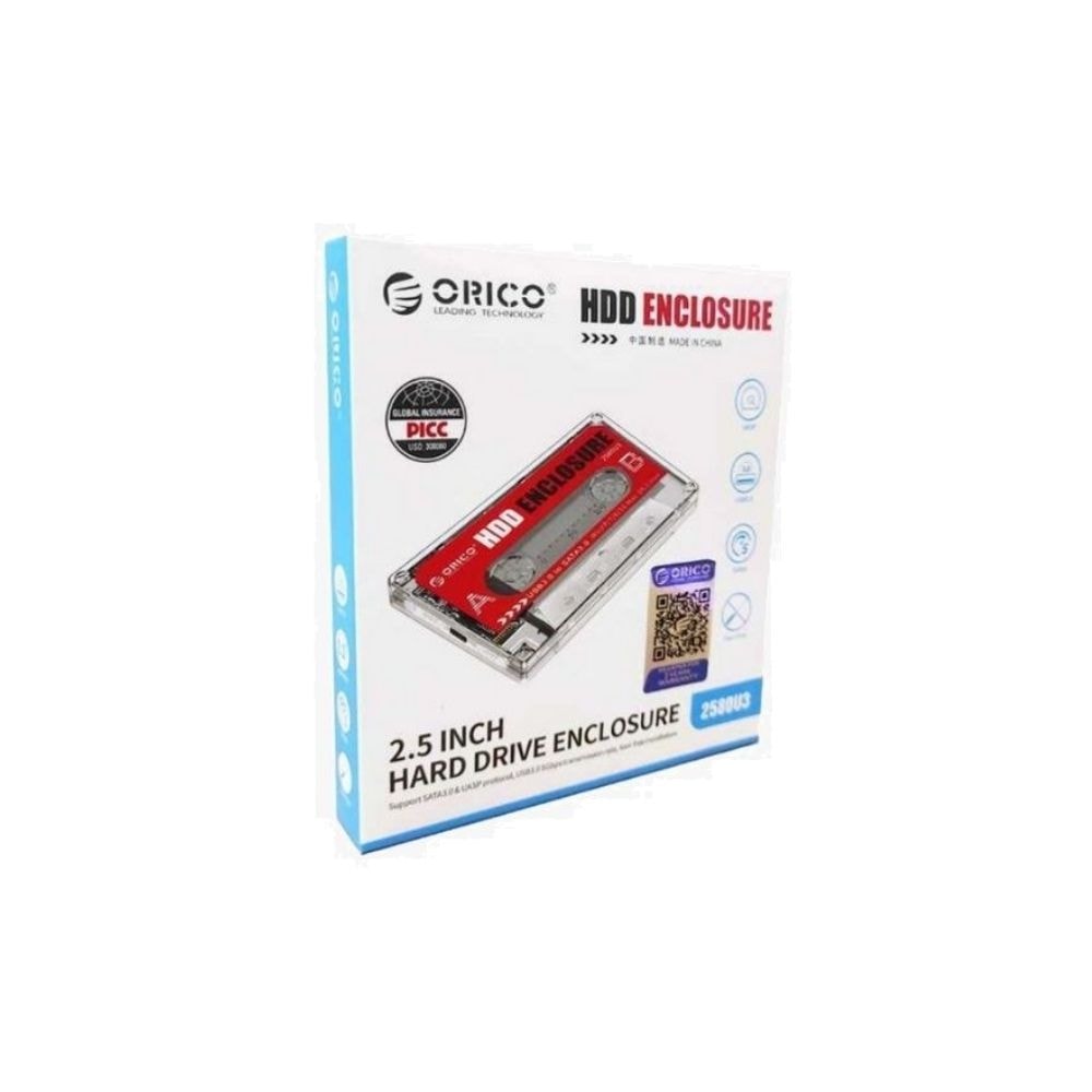 Orico 2580U3-EP 2.5" SATA USB 3.0: Transparent Design Hard Drive Enclosure