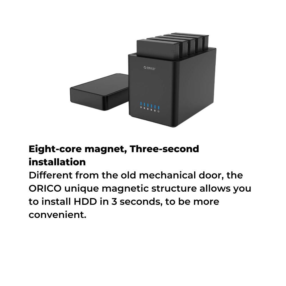 Orico DS500C3 3.5" 5-Bay Magnetic Type-C Hard Disk Enclosure