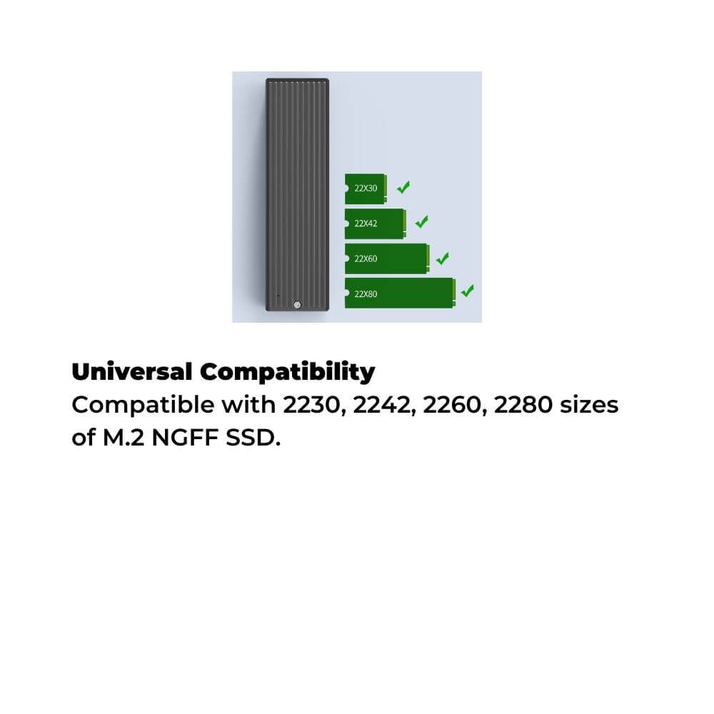 Orico M2PF-C3-BK-EP M.2 SATA USB 3.1 Type-C SSD Enclosure