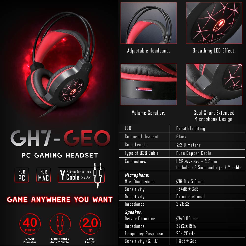 AVF Gaming Freak Gaming Headset GH7 Geo / GH8 Blitz / GH Spark3