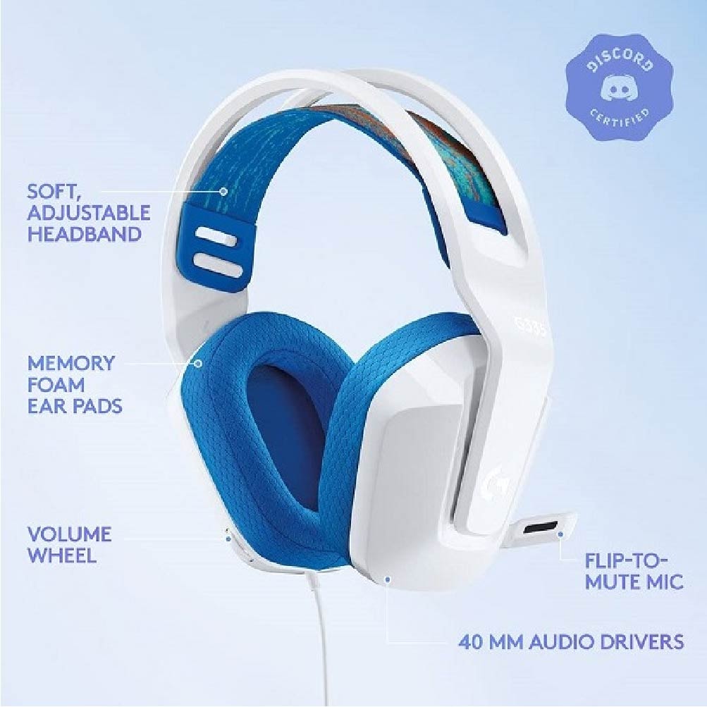 Logitech G335 Wired Gaming Headset | Flip to Mute Microphone