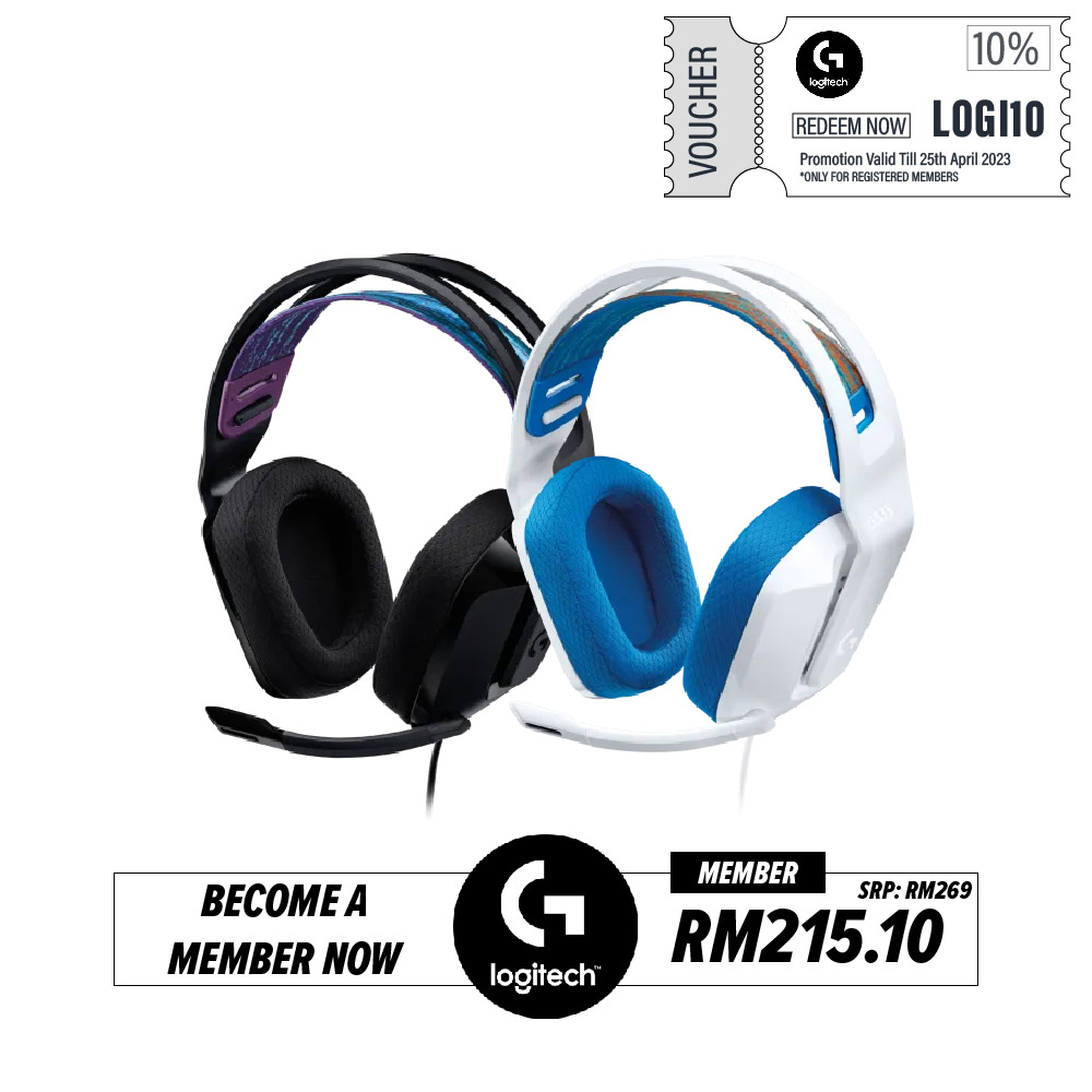 Logitech G335 Wired Gaming Headset | Flip to Mute Microphone