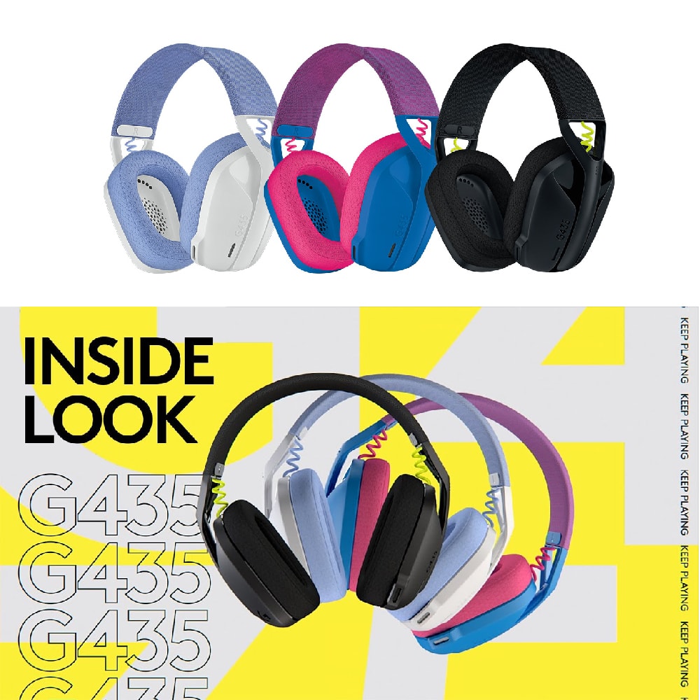 (FREE GIFT) Logitech G435 Ultra-light Wireless Bluetooth Gaming Headset