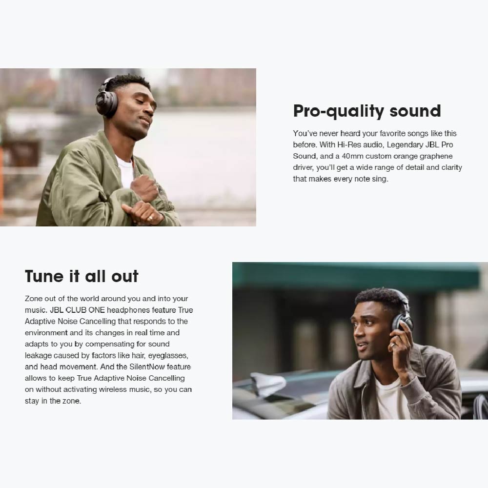 JBL CLUB ONE Wireless Noise Cancelling Over-ear Headphones Inspired by pro musicians