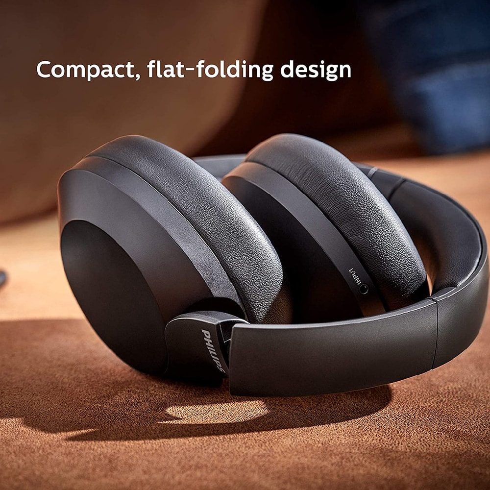 Philips TAPH802BK Bluetooth Wireless Over-Ear Headset | Echo Cancellation | Build in Mic | 30 Hours Play Time