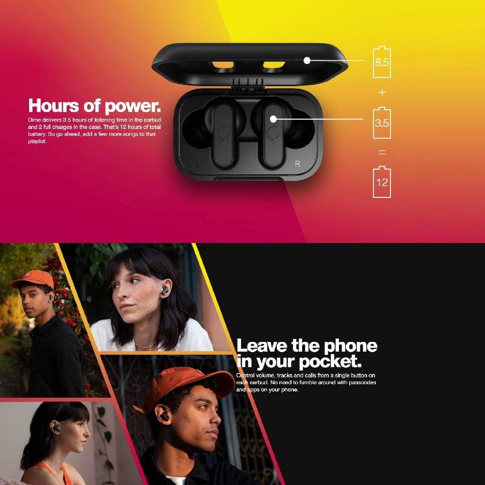 SkullCandy Dime 2 True Wireless In-Ear Earbuds - Up to 12 Hours | Support Single Bud