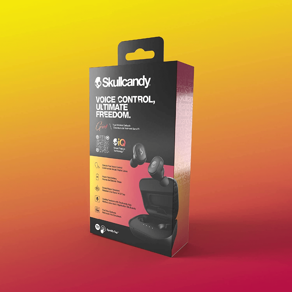 Skullcandy Grind True Wireless Earbuds | Newest Smart Feature Technology Skull-iQ | Water Resistant