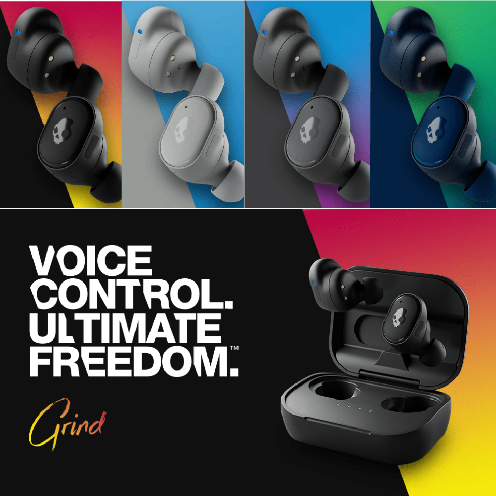 Skullcandy Grind True Wireless Earbuds | Newest Smart Feature Technology Skull-iQ | Water Resistant