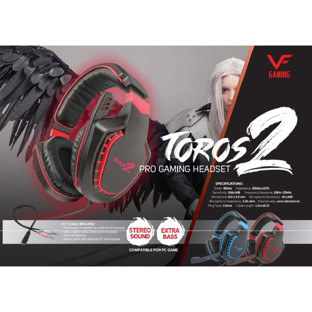Vinnfier TOROS 2 Gaming Headset Extra Bass with Mic | E-Learning Movie Music Phone Call Live Streamin