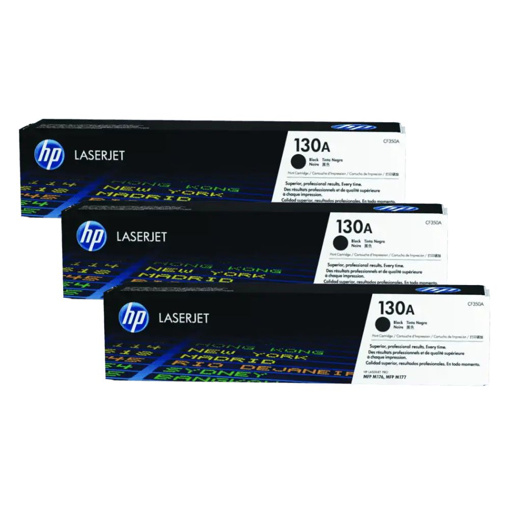 HP 130A CF350A Black Toner / CF351A Cyan / CF352A Yellow / CF353A Magenta Toner Cartridge | 1,000-1,300 pages