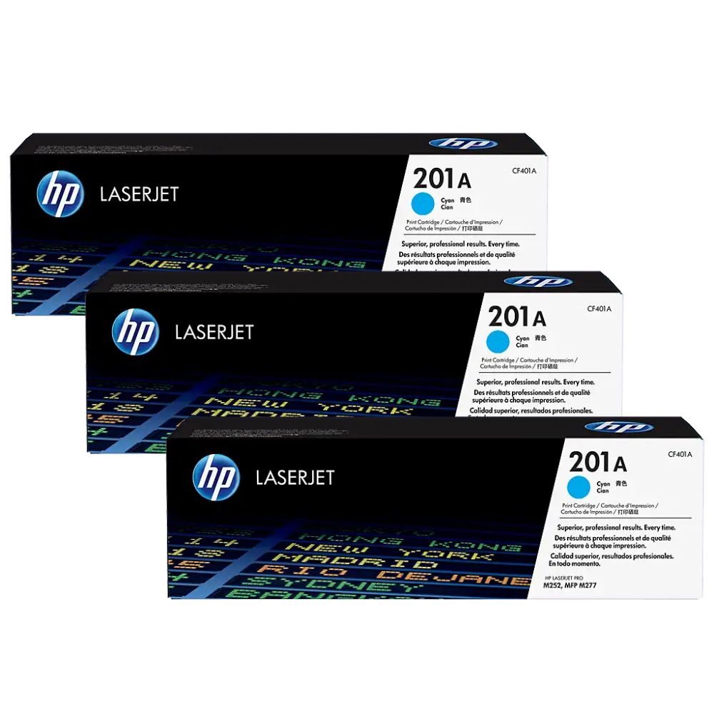 HP 201A CF401A Cyan / CF402A Yellow / CF403A Magenta Original LaserJet Toner Cartridge