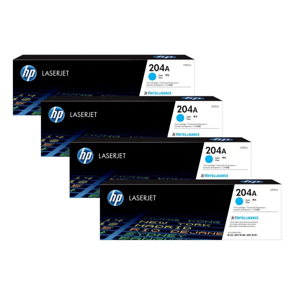HP 204A - CF510A Black / CF511A Cyan / CF512A Yellow / CF513A Magenta LaserJet Toner Cartridge
