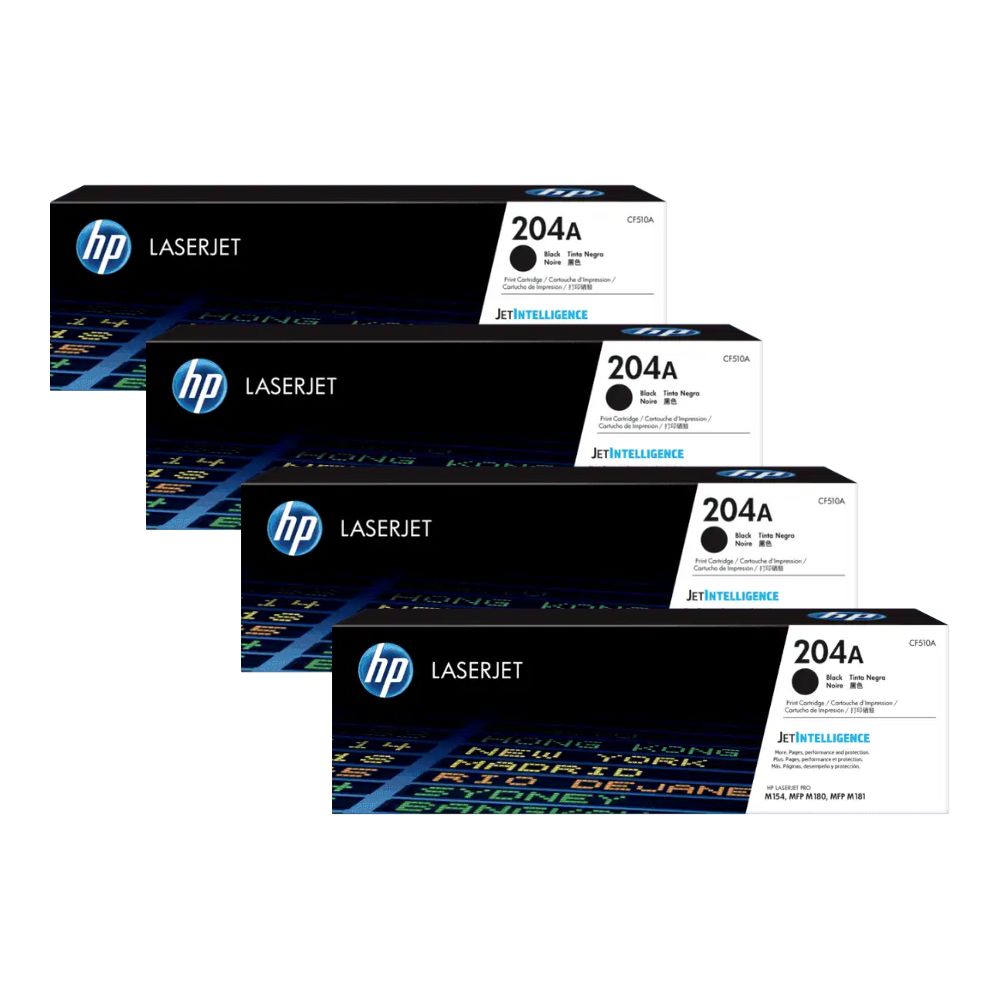HP 204A - CF510A Black / CF511A Cyan / CF512A Yellow / CF513A Magenta LaserJet Toner Cartridge