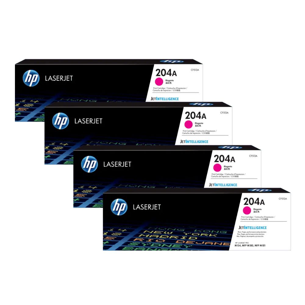 HP 204A - CF510A Black / CF511A Cyan / CF512A Yellow / CF513A Magenta LaserJet Toner Cartridge