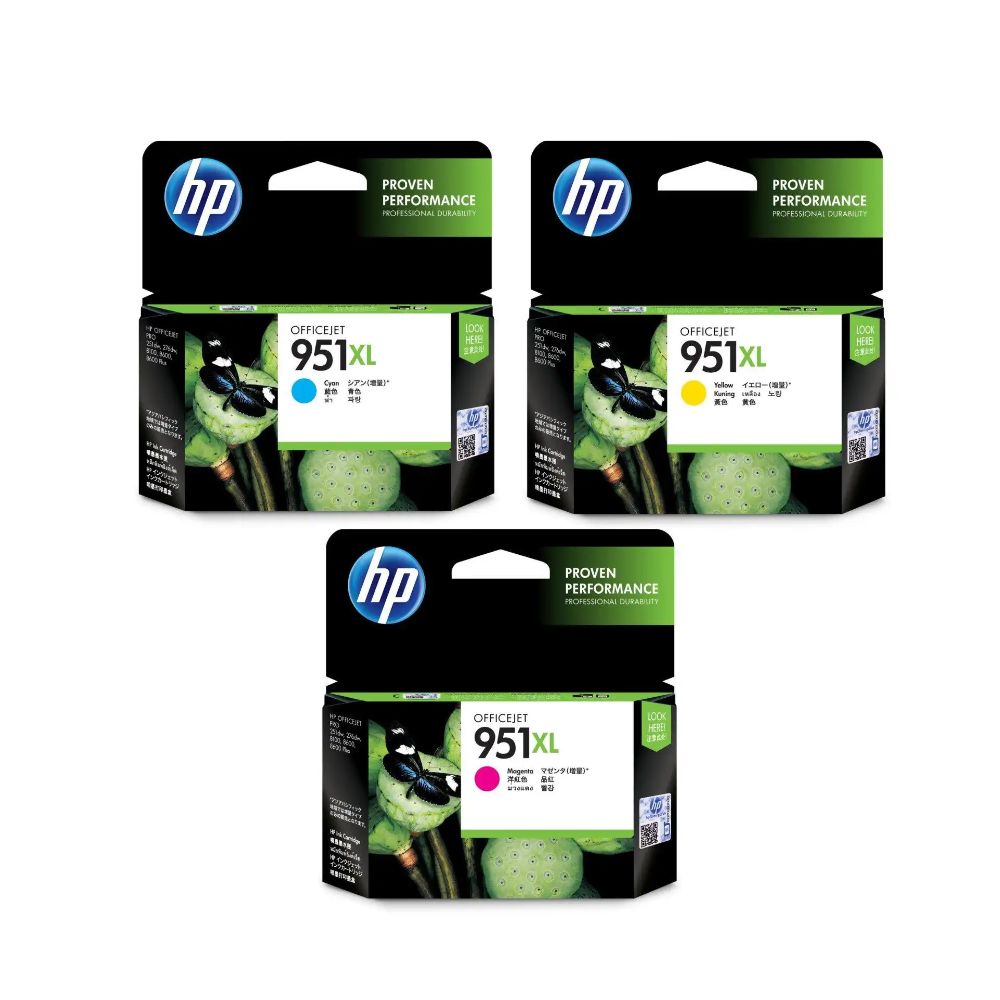 HP 951XL High Yield Cyan / Magenta / Yellow Original Ink Cartridge