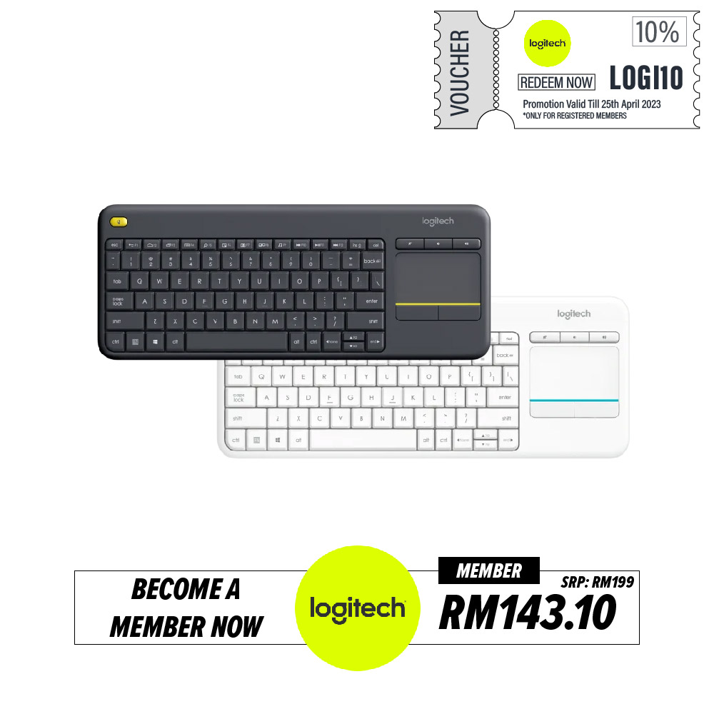 Logitech Wireless Touch Keyboard K400 Plus