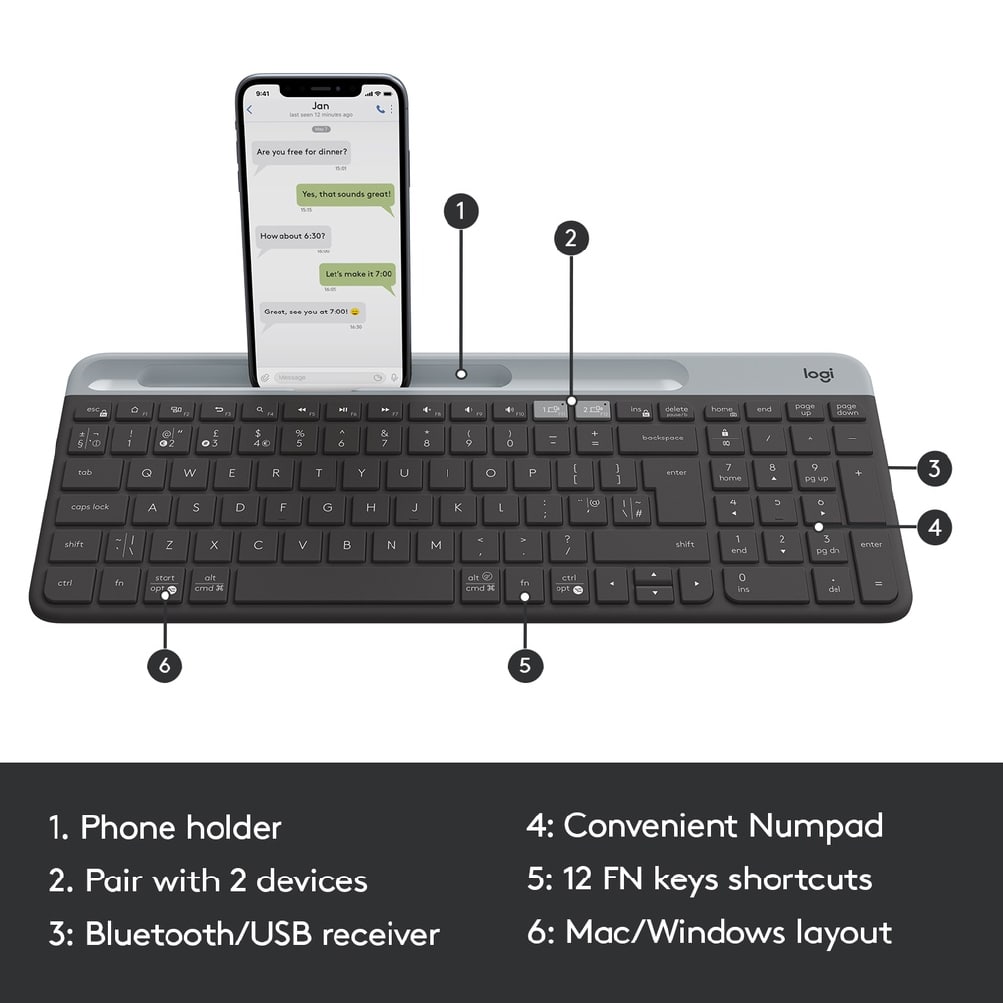 Logitech K580 Slim Multi Device Wireless Keyboard