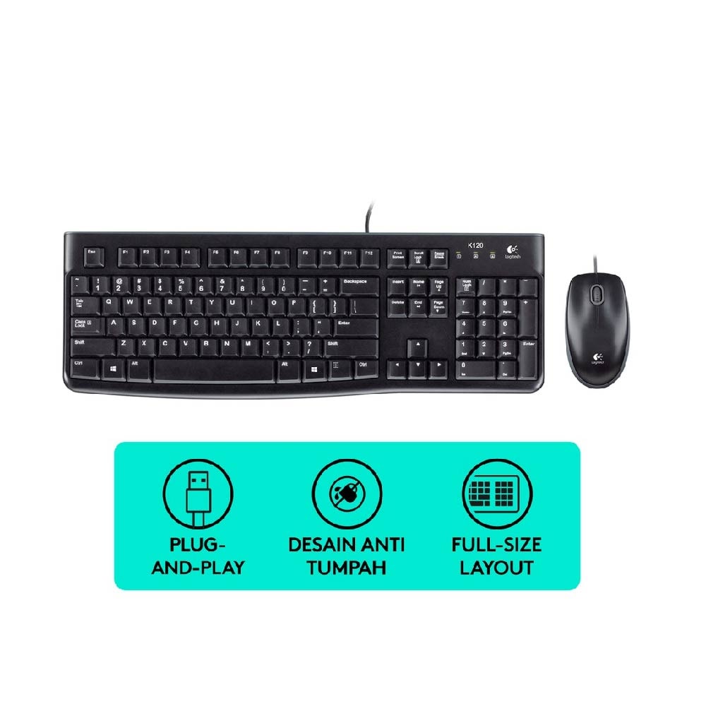Logitech MK120 Classic Wired Mouse & Keyboard Combo