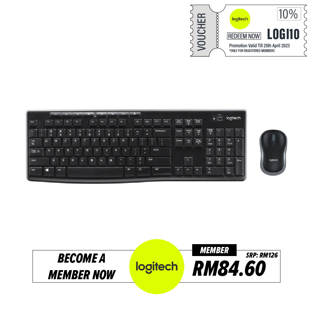 Logitech MK270r Wireless Keyboard & Mouse Combo