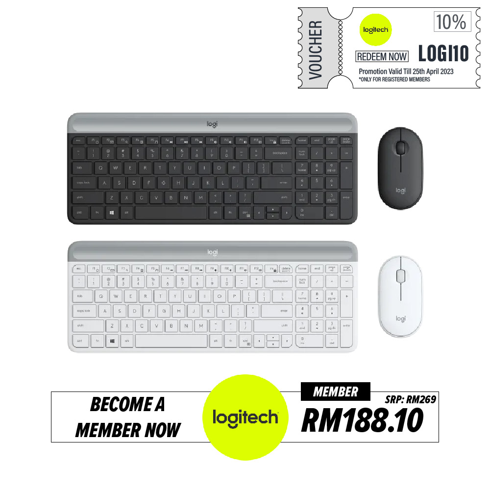 Logitech MK470 Slim Silent Wireless Keyboard & Mouse Combo