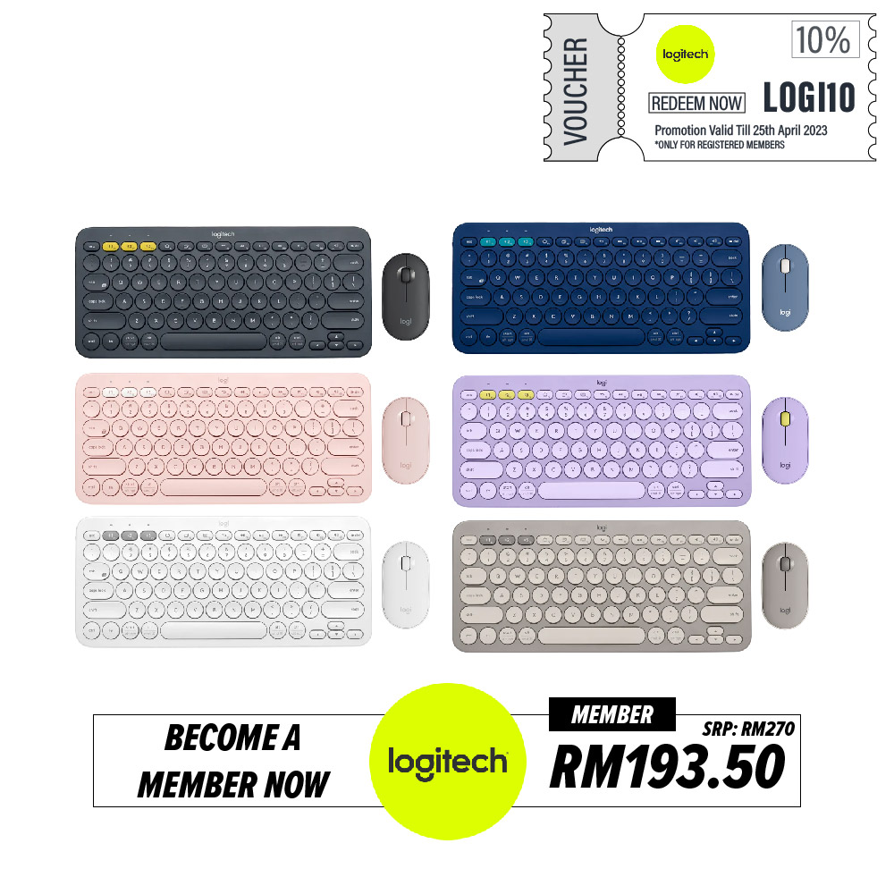 Logitech Pebble M350 Mouse + K380 Keyboard Combo