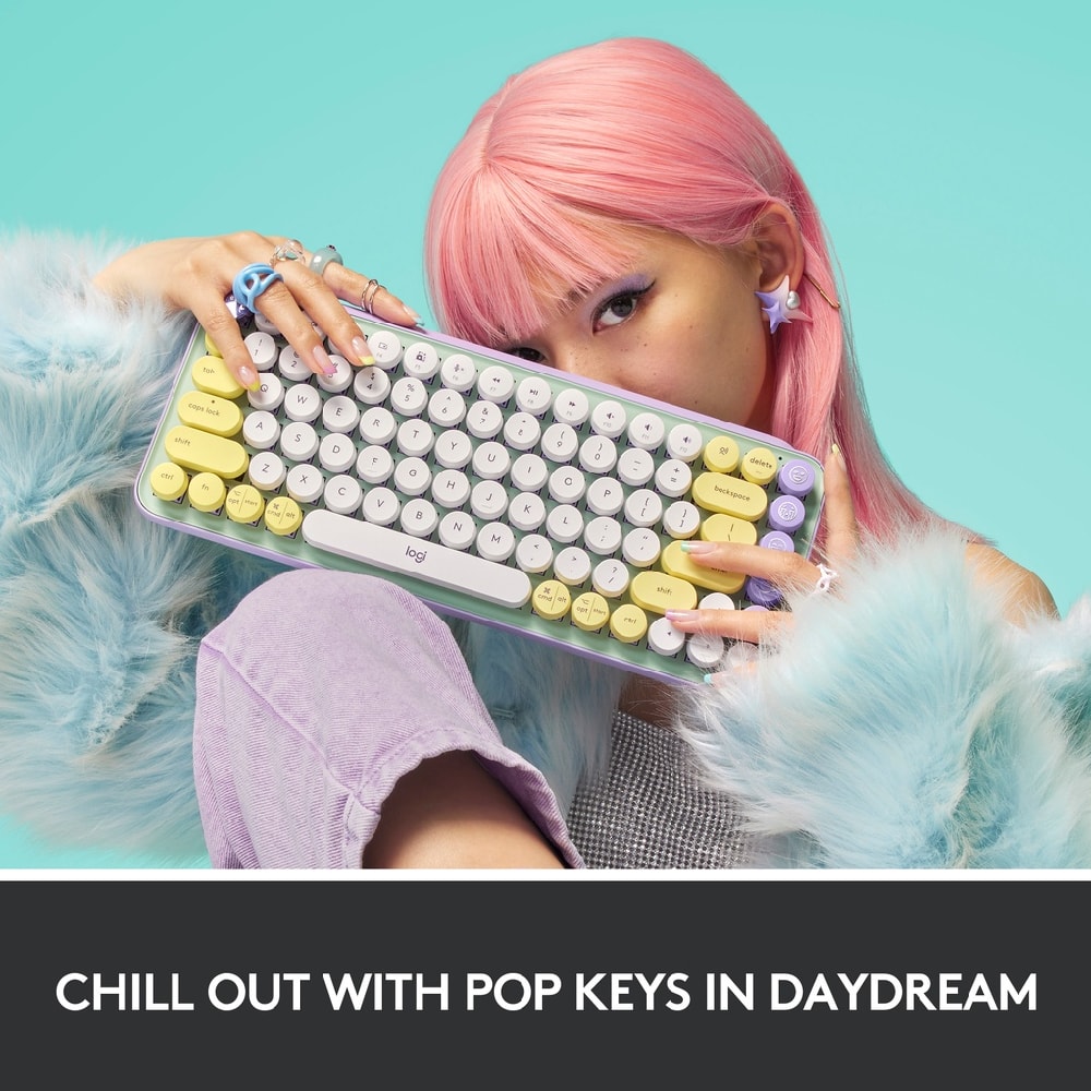 (FREE GIFT) Logitech POP Keys Mechanical Wireless Keyboard with Customisable Emoji Keys