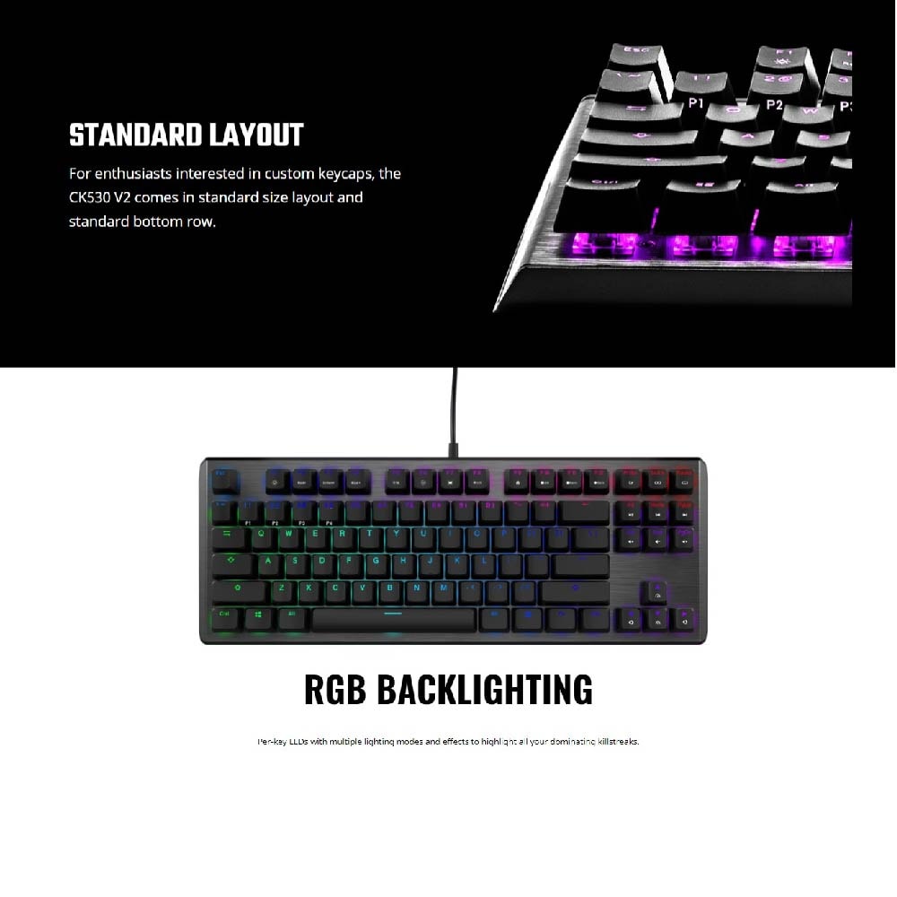 Cooler Master CK530 V2 Wired Gaming Keyboard Red / Blue / Brown Switches