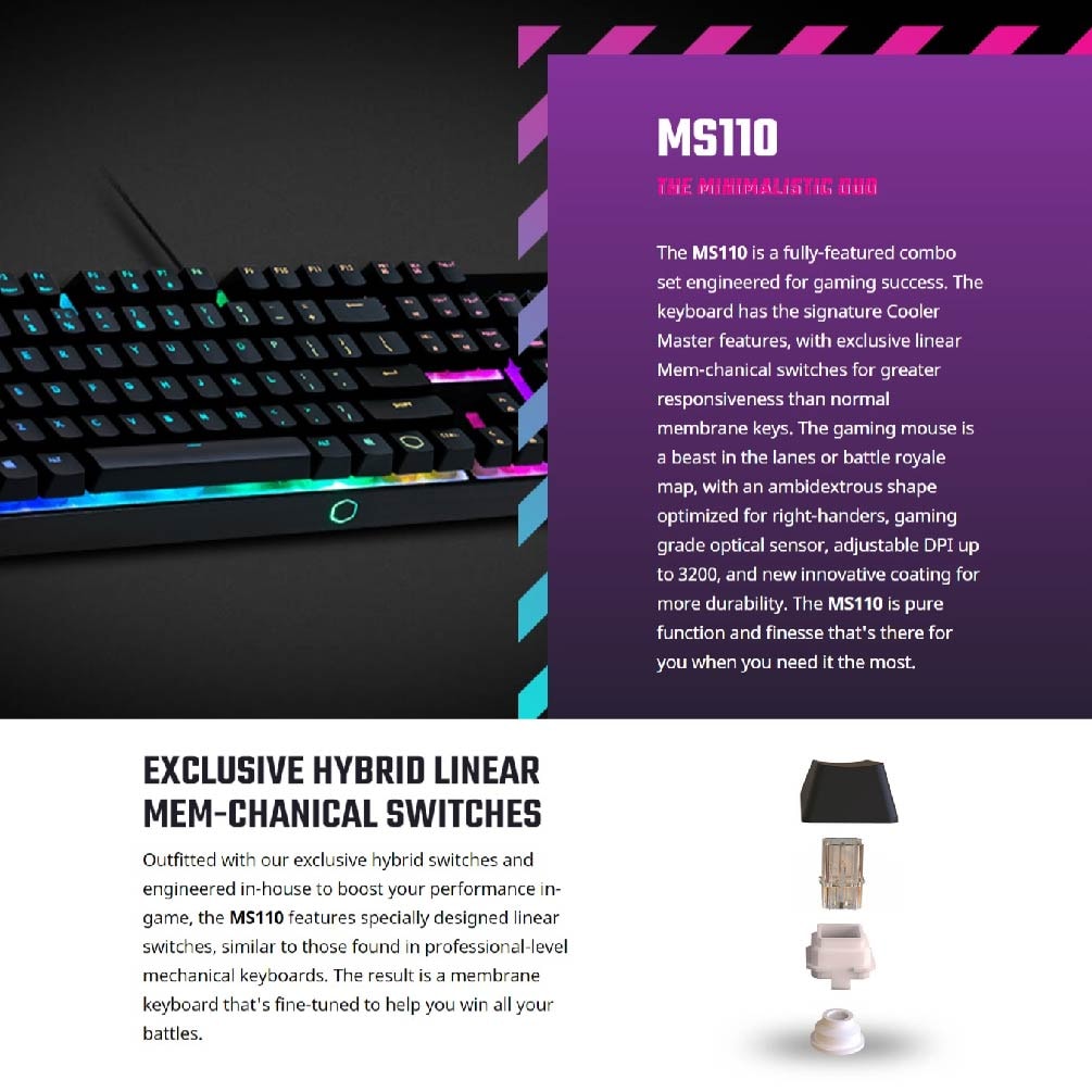Cooler Master MS110 Wired Gaming Keyboard Mouse Combo