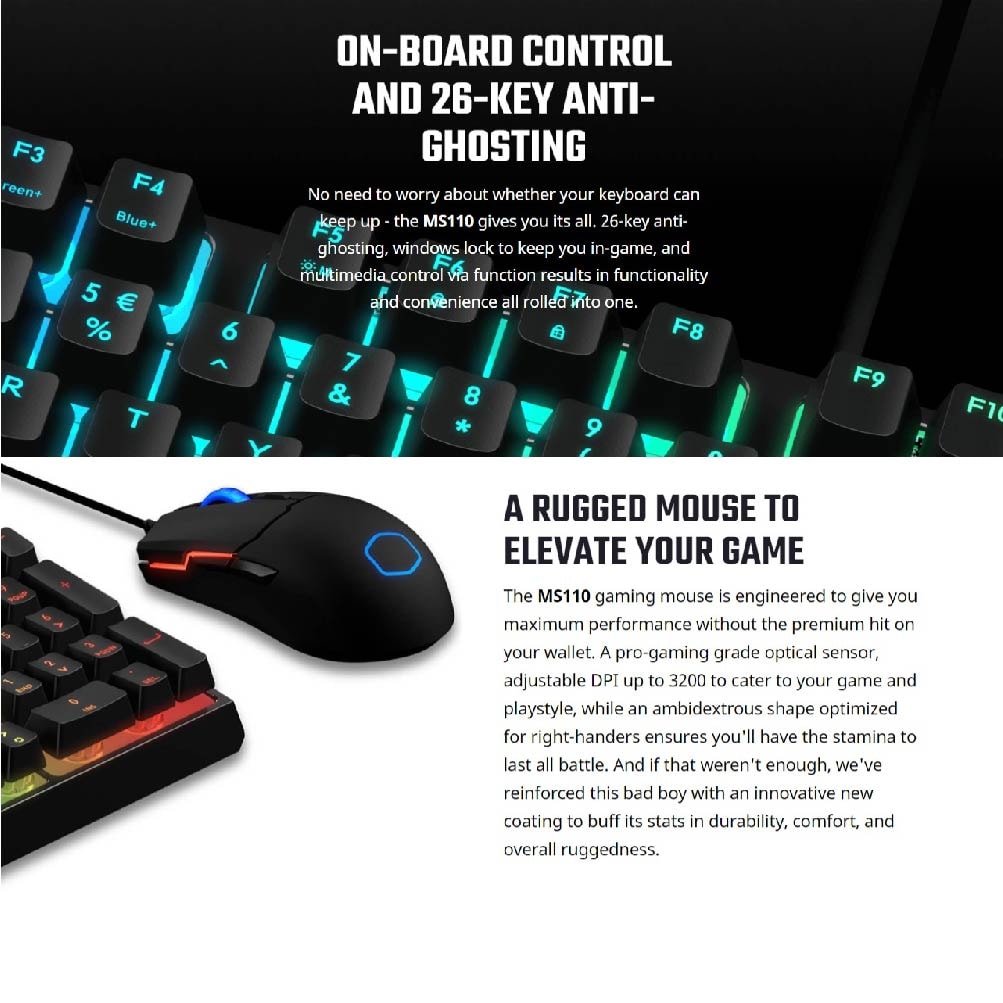Cooler Master MS110 Wired Gaming Keyboard Mouse Combo