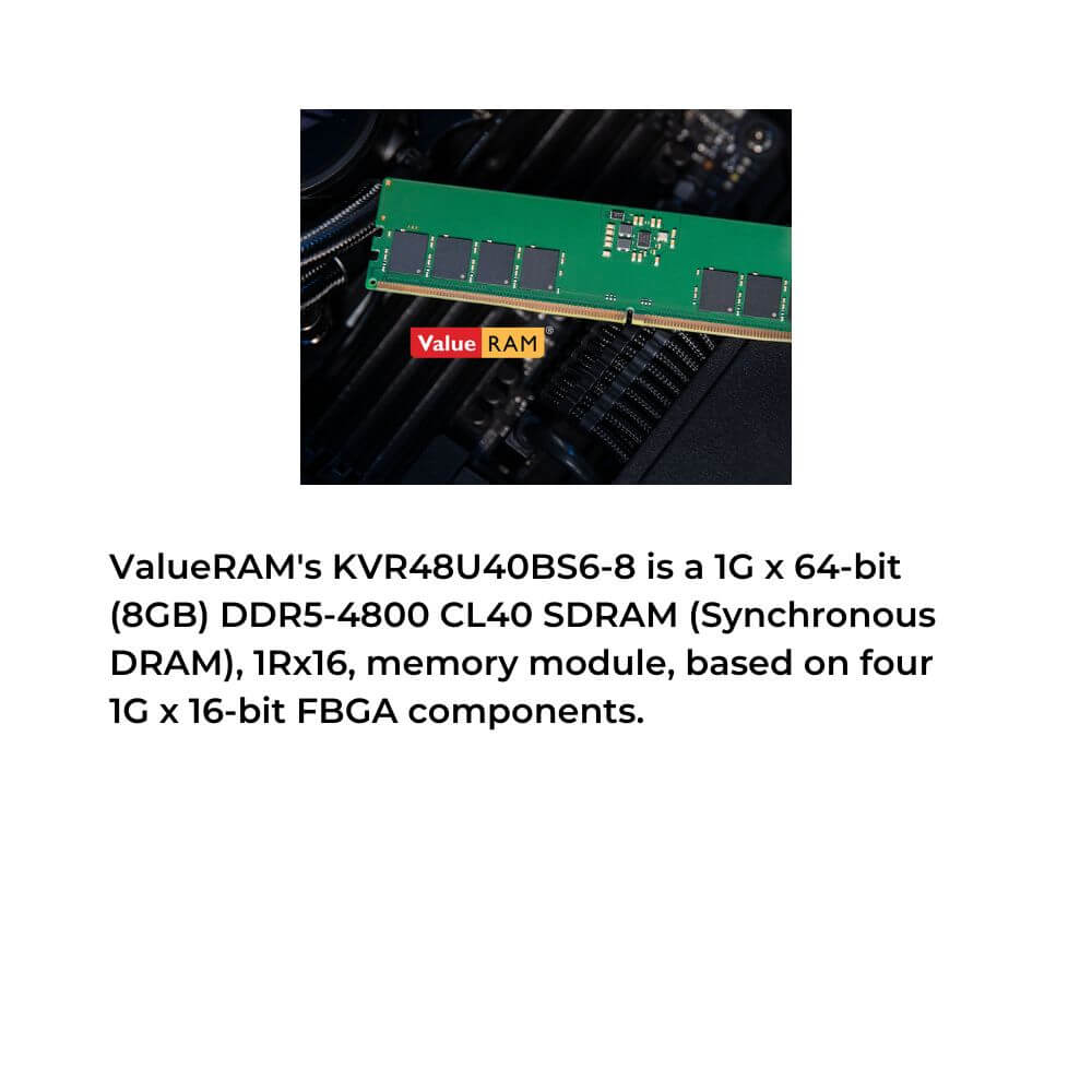 Kingston DDR5 Value Ram 16GB 4800MHz CL40 DIMM