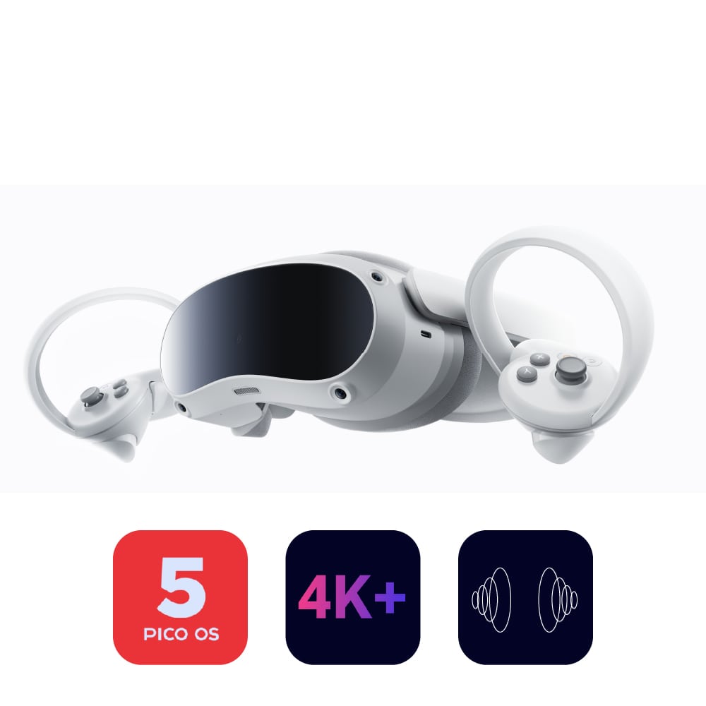 Pico 4 virtual reality headset is equipped with 4K+ resolution and sound field reconstruction technology.